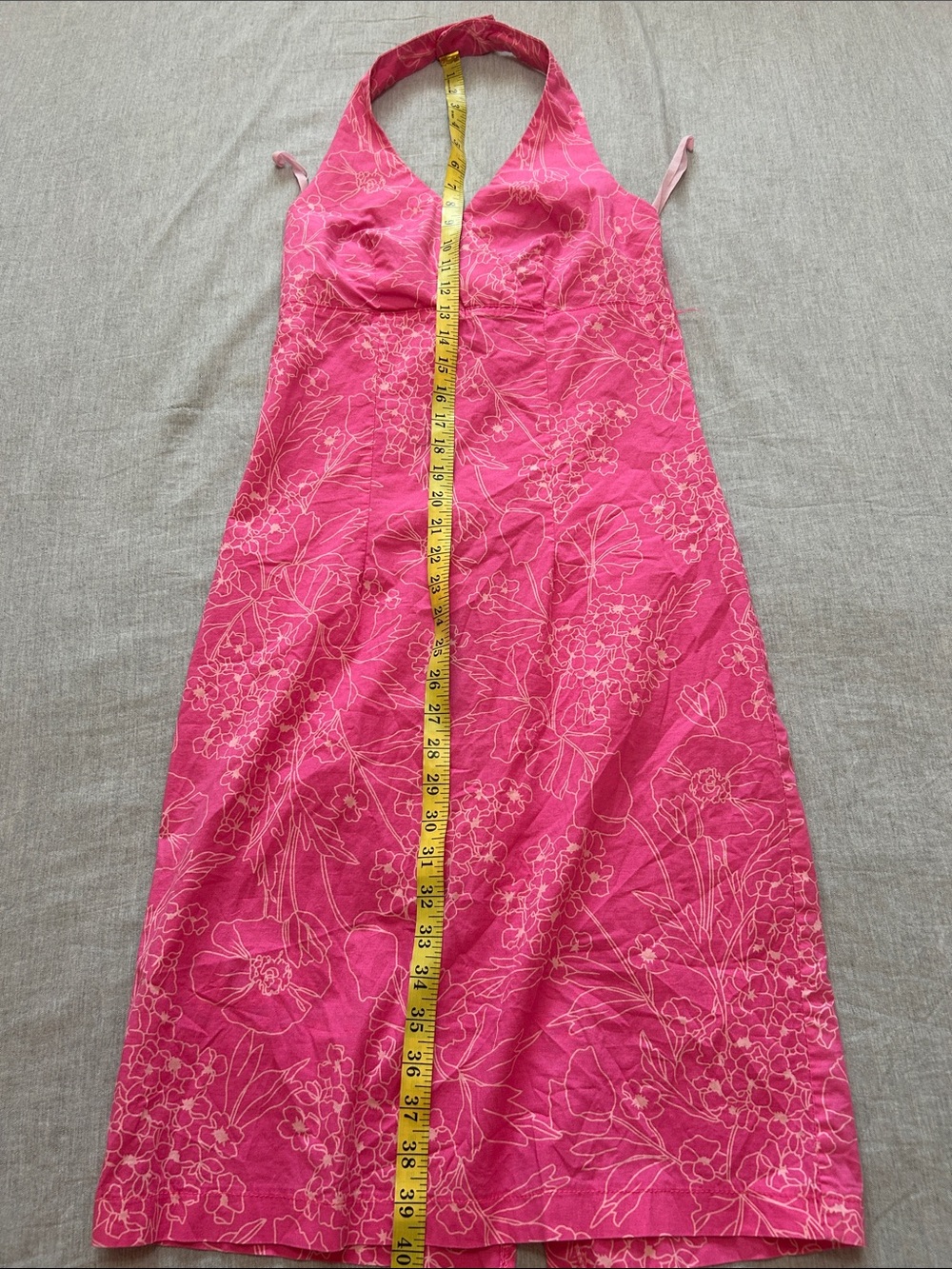 Vintage Y2K Suzy Shier Pink Floral Halter Dress Made in Canada Size 7/8 - Picture 10 of 13